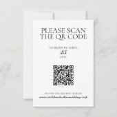 Carte de RSVP Code QR Photo Noir & Blanc Minimalis (Devant)