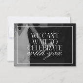 Carte de RSVP Code QR Photo Noir & Blanc Minimalis (Dos)