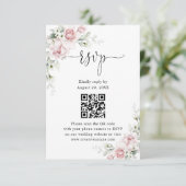 Carte de RSVP Code QR pour Site Web de Mariage ave (Debout devant)