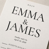 Carte de RSVP de luxe à typographie verticale modi