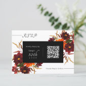 Carte de RSVP de mariage avec code QR Floral Moder (Debout devant)