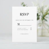 Carte de RSVP de mariage simple moderne (Debout devant)