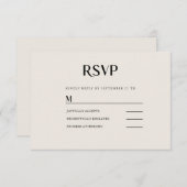 Carte de RSVP de mariage simple moderne (Devant / Derrière)
