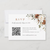 Carte de RSVP en code QR de mariage de verdure de  (Devant)