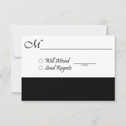 Carte de RSVP pour les invitations de mariage et d (Devant)