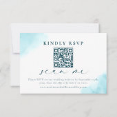 Carte de RSVP QR Code pour mariage sur la plage (Devant)