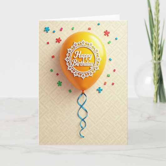 Carte de ruban d'anniversaire à filigrane (Devant)