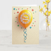 Carte de ruban d'anniversaire à filigrane (Fleur jaune)