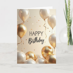 Carte de ruban d'anniversaire doré