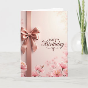 Carte de ruban d'anniversaire tendre