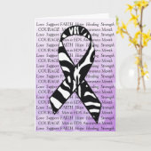 Carte de ruban d'encouragement d'amitié de soutien (Fleur jaune)