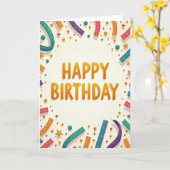 Carte de rubans floraux d'anniversaire (Fleur jaune)