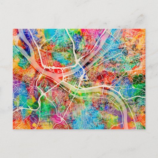 Carte de rue de Pittsburgh Pennsylvanie (Devant)