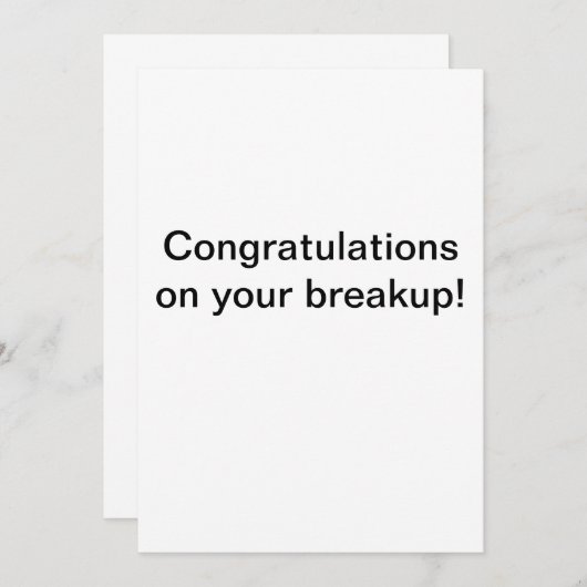 Carte de rupture. (Devant / Derrière)