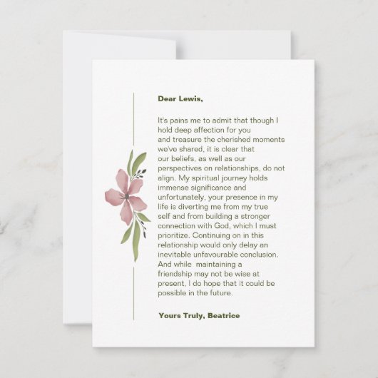 Carte de rupture centrée sur Dieu (Devant)