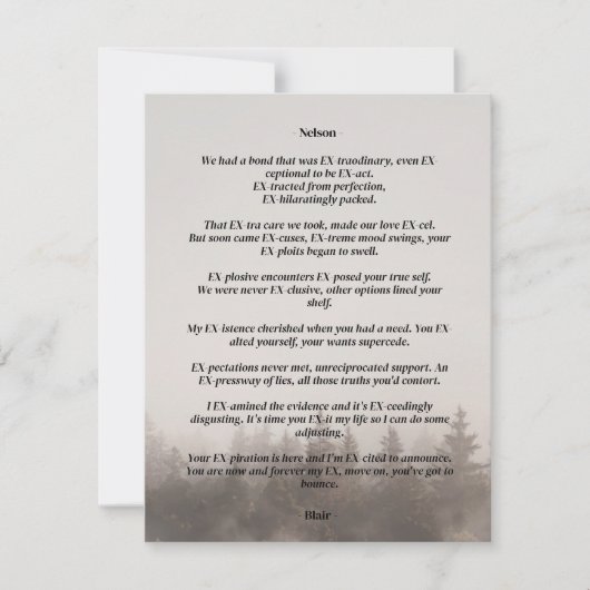 Carte de rupture d'article EX (Devant)