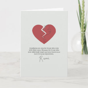 Carte de rupture de cœur aux adieux de Rumi