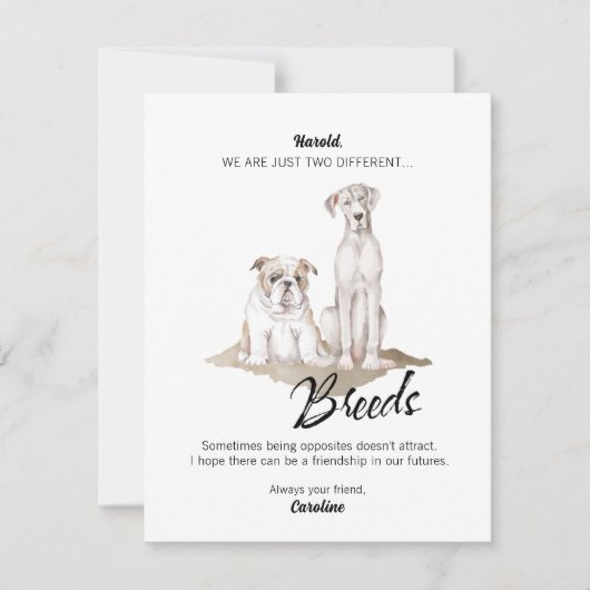 Carte de rupture de races différentes (Devant)