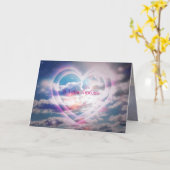 Carte de Russe je t'aime, deux coeurs (Fleur jaune)