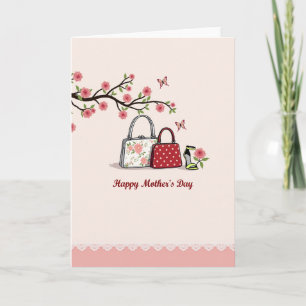 Carte de sacs à main pour la fête des mères Floral