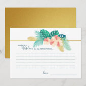 Carte de sagesse de mariage à fleurs d'Hibiscus Ha (Devant / Derrière)