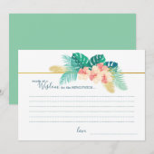 Carte de sagesse de mariage Elegant Gold Hawaiian (Devant / Derrière)