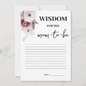 Carte de sagesse florale pour la future maman (Devant)