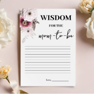 Carte de sagesse florale pour la future maman