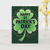 Carte de Saint-Patrick à motif de trèfle vert (Fleur jaune)