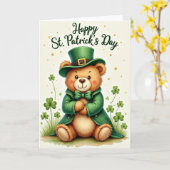 Carte de Saint-Patrick à paillettes dorées (Fleur jaune)