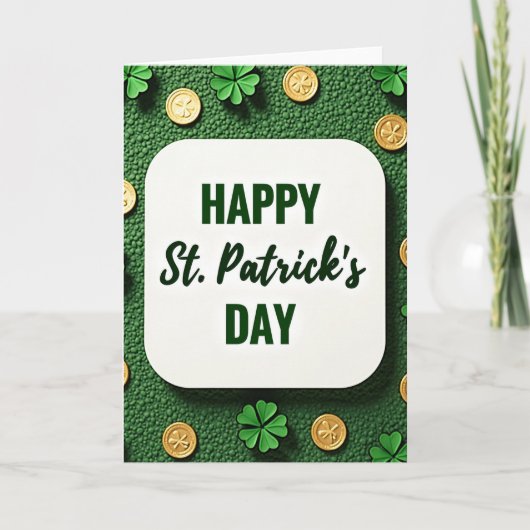 Carte de Saint-Patrick à paillettes vertes (Devant)