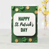 Carte de Saint-Patrick à paillettes vertes (Fleur jaune)