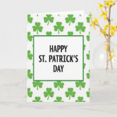 Carte de Saint-Patrick au Trèfle Vert (Fleur jaune)