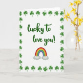Carte de Saint-Patrick 'Chanceux de t'aimer' (Fleur jaune)