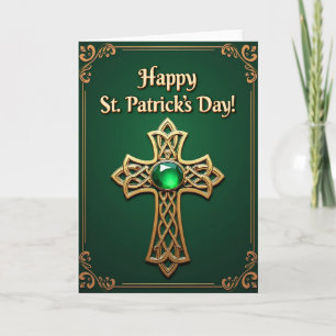 Carte de Saint-Patrick en or celtique