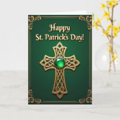 Carte de Saint-Patrick en or celtique (Fleur jaune)