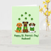 Carte de Saint-Patrick Faux Chiens en Or (Fleur jaune)