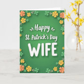 Carte de Saint-Patrick Femme Motif Trèfle (Fleur jaune)