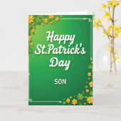Carte de Saint-Patrick Fils motif trèfle (Fleur jaune)