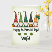 Carte de Saint-Patrick Gnome à pois joyeux (Fleur jaune)