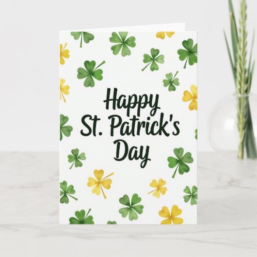 Carte de Saint-Patrick Joyeuse Écriture Émeraude (Devant)