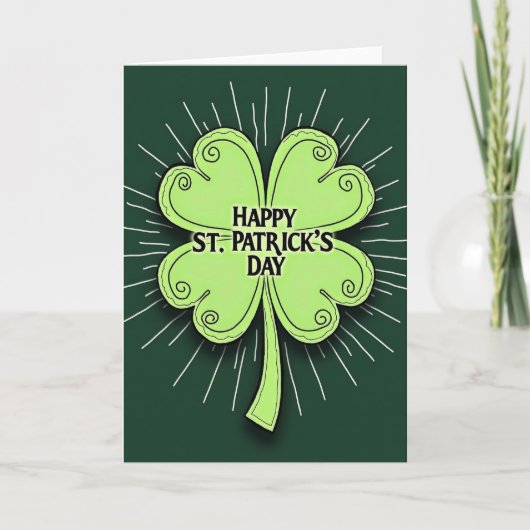 Carte de Saint-Patrick Lucky Green (Devant)