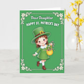 Carte de Saint-Patrick pour fille joyeuse (Fleur jaune)