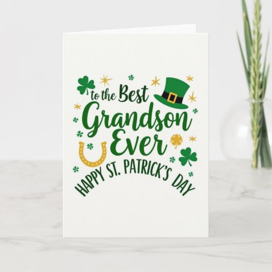 Carte de Saint-Patrick pour petit-fils (Devant)