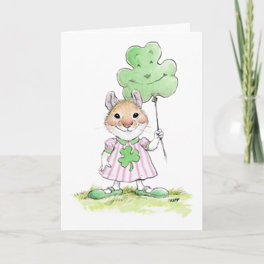 Carte de Saint-Patrick pour souris mignonne (Devant)