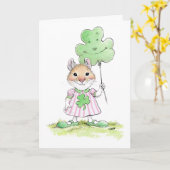 Carte de Saint-Patrick pour souris mignonne (Fleur jaune)