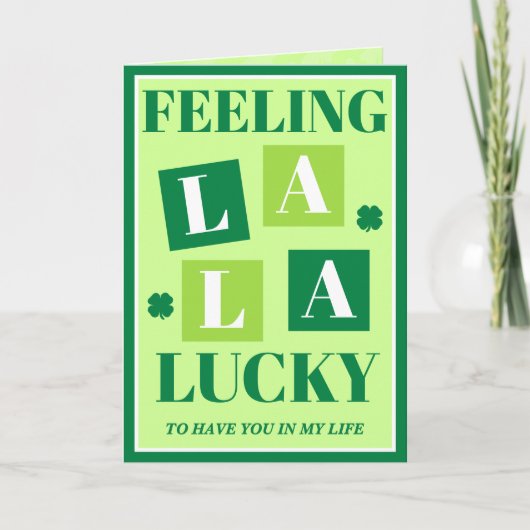 Carte de Saint-Patrick rétro La La Lucky (Devant)