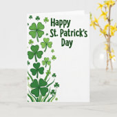 Carte de Saint-Patrick Shamrock verte (Fleur jaune)