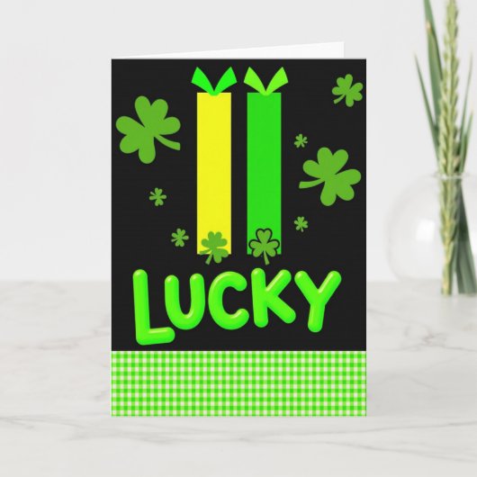 Carte de Saint-Patrick Shamrocks Chanceux (Devant)
