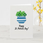 Carte de Saint-Patrick Stripée Shamrocks Joyeuse (Fleur jaune)